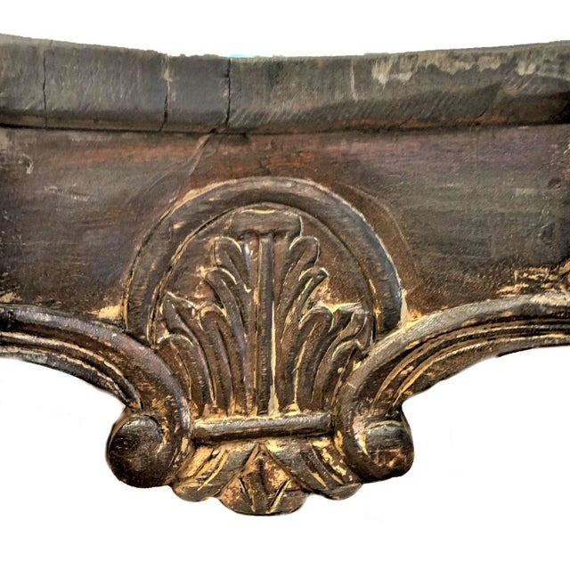 Farmhouse Handmade Curved Table| Rustic Wood Sofa Table| Farmhouse Circle Table | Cabriole Legs Console| Ranch Entry Console Table | Solid Wood Table For Sale - Image 3 of 8