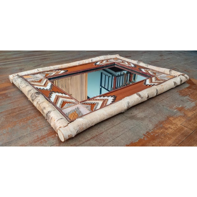 1990's Contemporary Rustic Adirondack Twig Folk Art Mirror by Jane Voorhees For Sale - Image 9 of 16