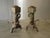Spanish Revival Vintage Spanish Revival Hammered Iron Three Piece Andirons Fireplace Accessorie For Sale - Image 3 of 15