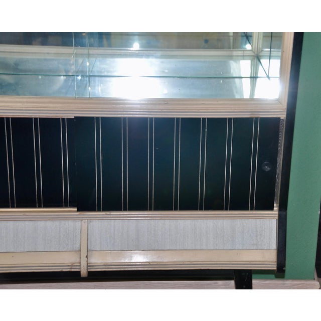 White Formica and Black Display Cabinet, 1960s For Sale - Image 15 of 18