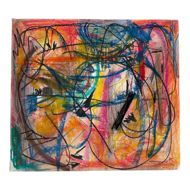 American Abstract Expressionism in Continuation by Erik Sulander. Pastel. For Sale