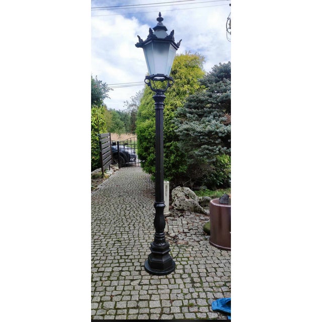 Black Art Deco Tall Lantern, 1930s For Sale - Image 8 of 9