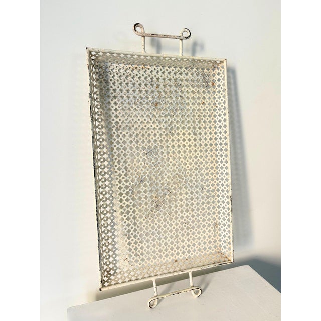 Perforated Steel Serving Tray by Mathieu Matégot, 1950 For Sale - Image 9 of 11