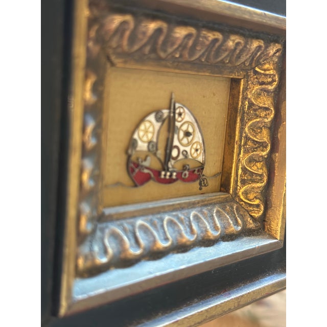 Paint Vintage Folk Art Small Sailboat Picture, Framed For Sale - Image 7 of 9