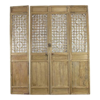 Set of 4 Antique Farmer Screen Door Panels For Sale