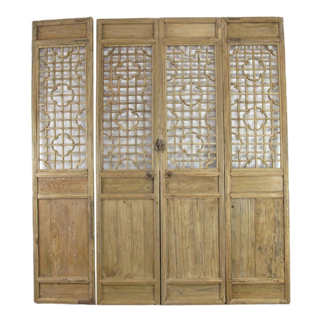 Set of 4 Antique Farmer Screen Door Panels For Sale