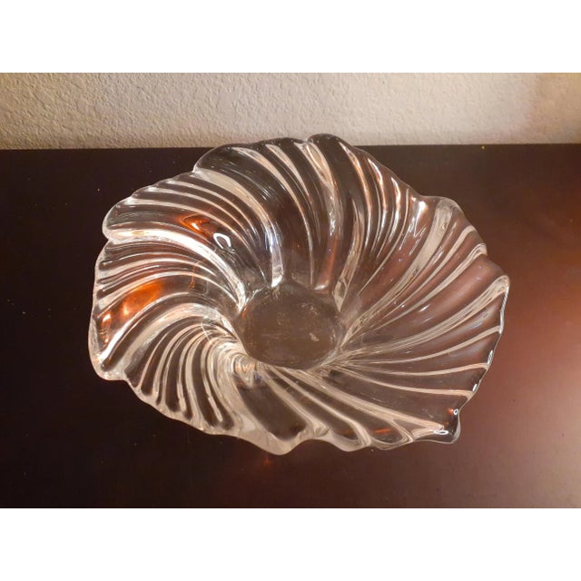 1980s Swirl Crystal France Bowl & Bud Vase Set - Set of 2 For Sale - Image 4 of 8