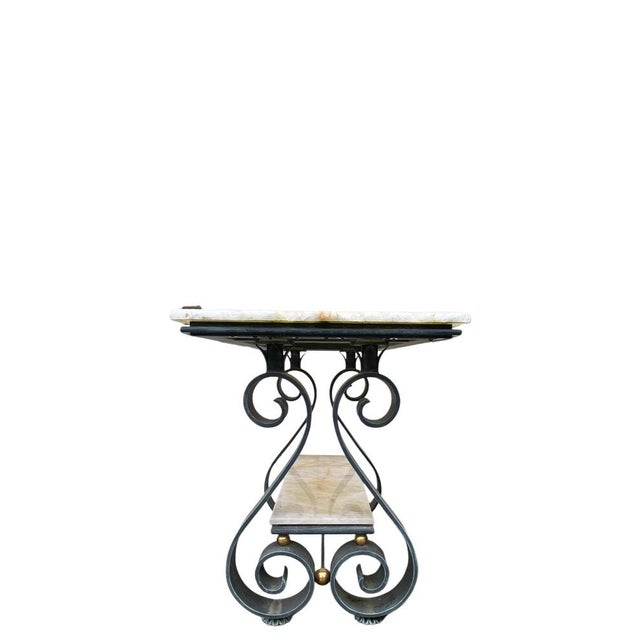 Forged-Iron Console with Quartz Top by Jean-Rémy Couradette, 1996 For Sale - Image 3 of 5