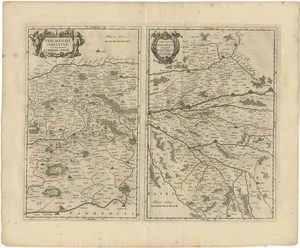 Antique Map of Perce and Blois attributed to Janssonius, 1657