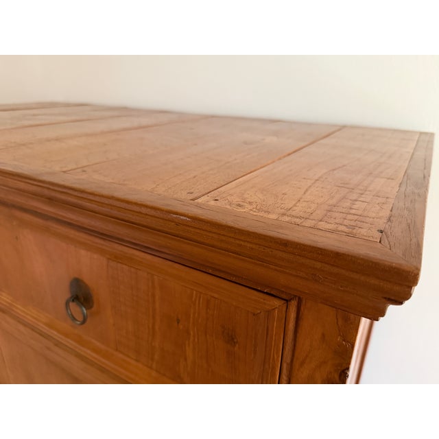 Rustic 1990s Solid Teak Four-Drawer Dresser / Chest For Sale - Image 3 of 11