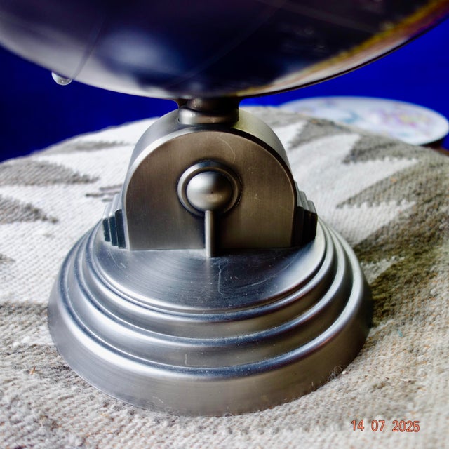 1990s Replogle Globe Art Deco Base, Deep Blue For Sale - Image 4 of 14