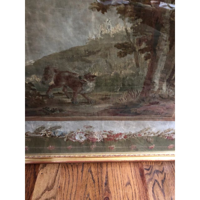 Olive Large Antique French Framed Tapestry For Sale - Image 8 of 12