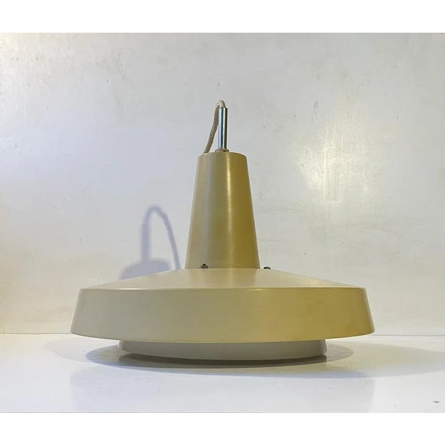Scandinavian Modern Pastel Yellow Ceiling Lamp by Eva & Niels Koppel for Lyfa, 1960s For Sale - Image 6 of 6