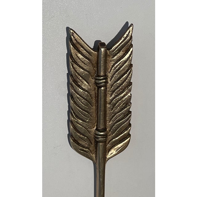 1950s bronze wall sconces with Arrows and Effigy of the Sun King by Louis Gau - a Pair For Sale - Image 10 of 12