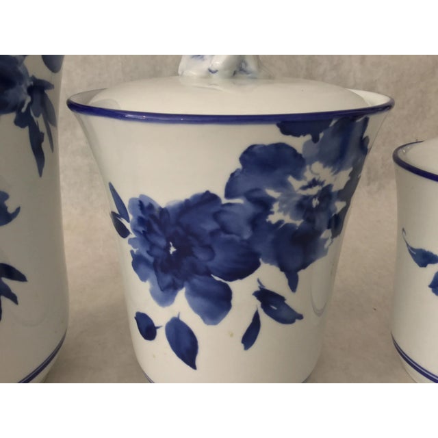 Vintage Asian Style Peony Canisters - Set of 3 For Sale - Image 4 of 10