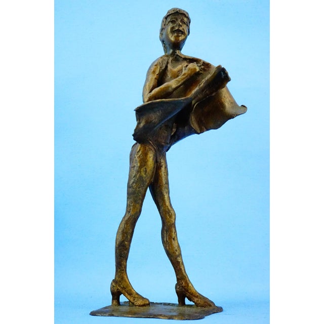 Brown Augusto Conti, Nude Woman Gust of Wind, 1960s, Bronze For Sale - Image 8 of 18