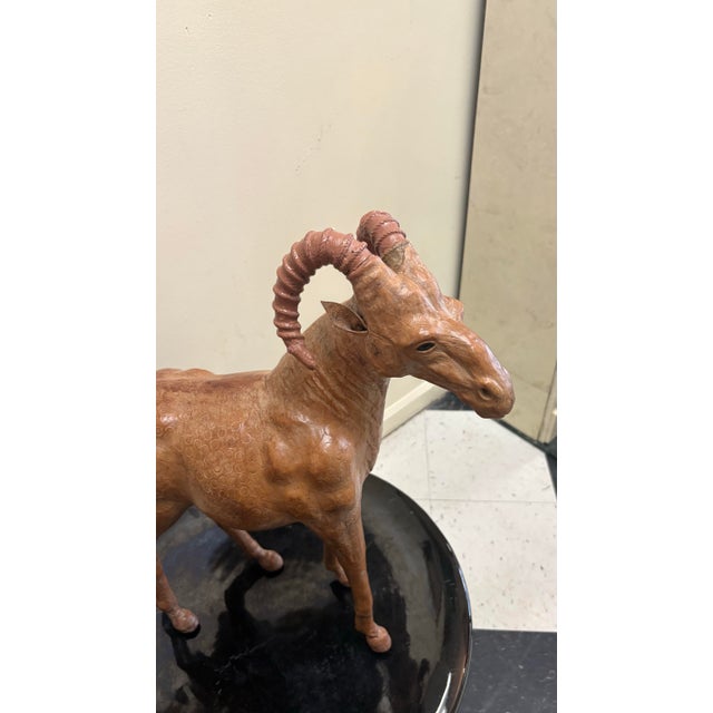 American Mid-Century Leather American Style Ram For Sale - Image 3 of 11