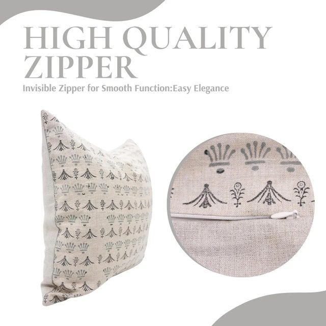 Farmhouse Decorative Pillows, Throw Pillow Covers, Home Decor, Bedroom Decor, Farmhouse Decor, Pillow Case, Block Print Size-22x22, Hastkala For Sale - Image 3 of 5