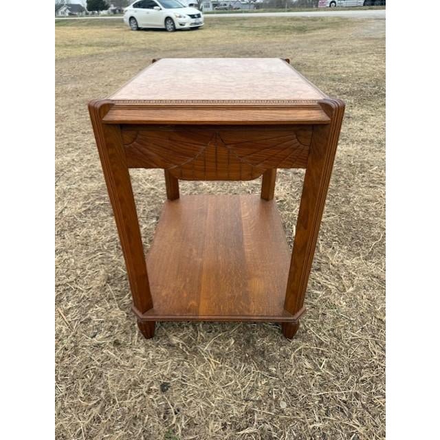 A Large 1940s Vintage French Art Deco Solid Walnut Marble Top Coffee Table or Side Table For Sale - Image 10 of 14