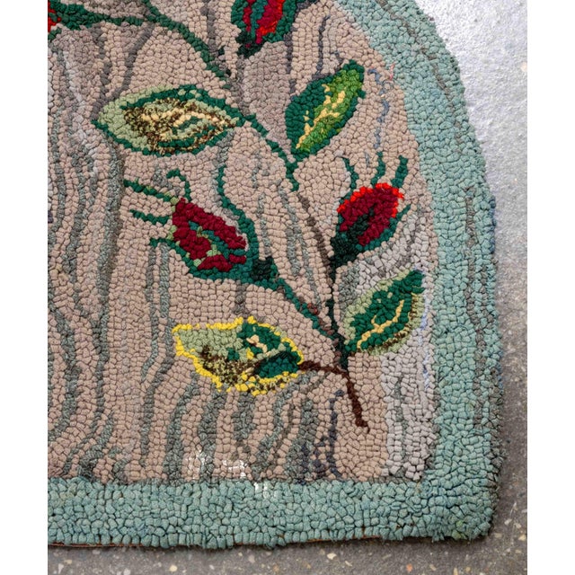 Folk Art Vintage Hand-Hooked Wool Rug, 1' 6" X 3' 2" For Sale - Image 3 of 6