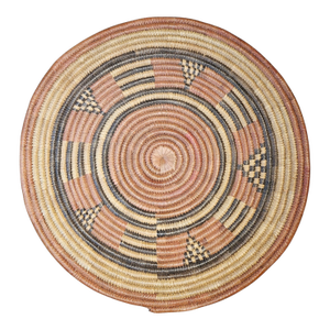 Vintage Hand-Woven Akimel Pima Coiled Tray Basket