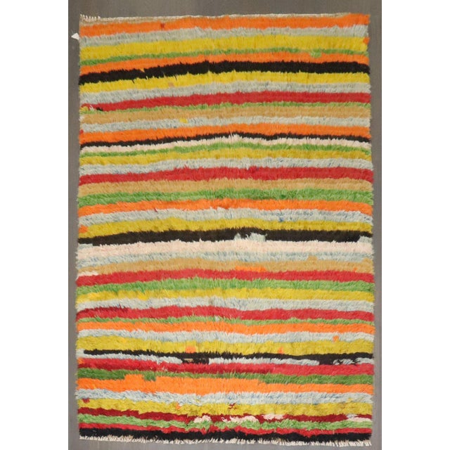 a fun and colorful mid-20th-century Turkish Tulu Rug 5'7'' x 7'11''