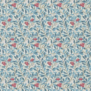 Morris & Co Arbutus Wallpaper in Woad/Russet For Sale