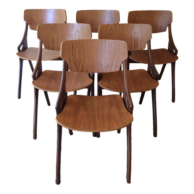 Danish Dining Chairs by Hovmand Olsen for Mogens Kold, 1960s, Set of 6 For Sale