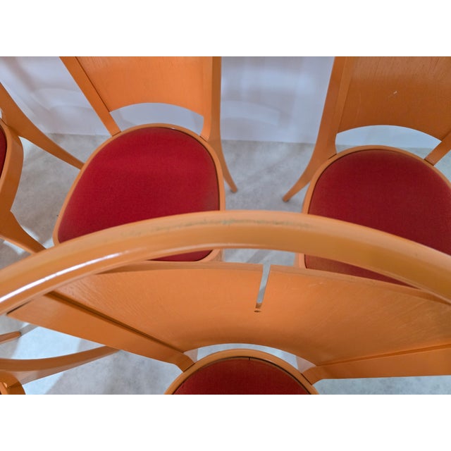 Orange Chairs by Joamin Baumann for Baumann, Paris, 1970s, Set of 12 For Sale - Image 13 of 17