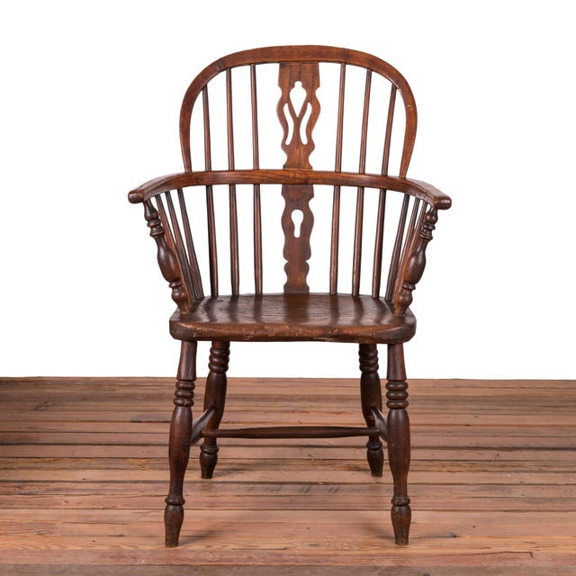 An English hoop back windsor armchair, early 19th century.