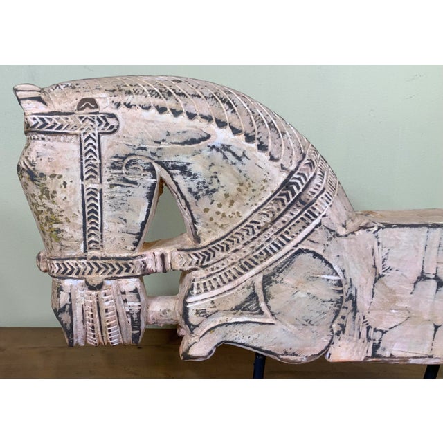 1960s 1960s Architectural Hand Carved Wood Horse For Sale - Image 5 of 13