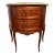 1920s Demi Lune Marquetry Inlaid Side Table with Marble Top For Sale