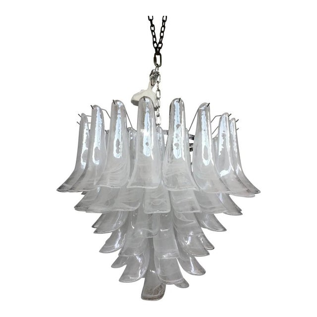 Contemporary Murano Style Glass Sella Chandelier with Kromo Metal Frame For Sale - Image 7 of 7