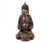 Red Antique Painted and Gilt Carved Seated Buddha Sculpture For Sale - Image 8 of 10
