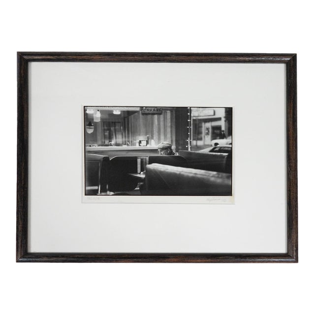 Contemporary Black and White Photograph Man in Diner Palo Alto California For Sale
