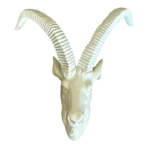 Vintage Faux Taxidermy White Goat Head Wall Mount