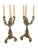 Pair of 18th century French blue wood carved candelabrums.