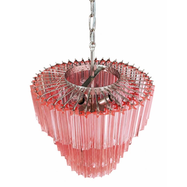 Pink Murano Glass Chandelier, 1980s For Sale - Image 4 of 18