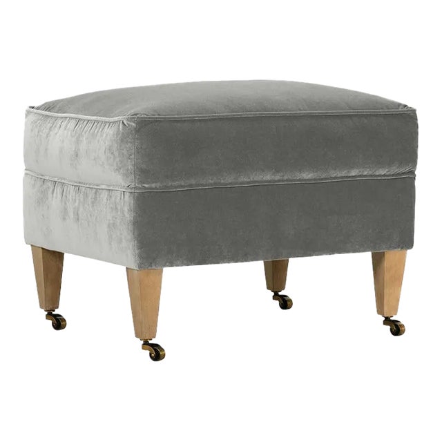 Alcott Ottoman, Seal Velvet For Sale