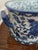 Vintage circa 1980's Chinese oblong shaped porcelain pottery footbath or jardiniere in Blue and White. Body of vessel is...