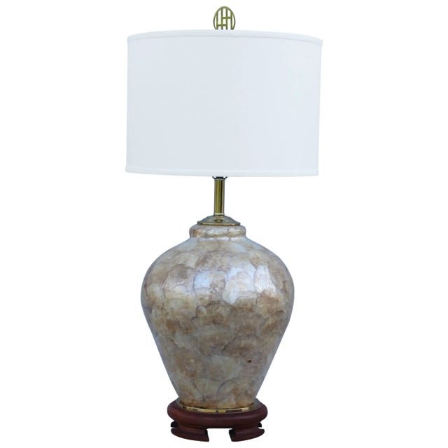 1970s Capiz Shell Table Lamp For Sale - Image 9 of 9