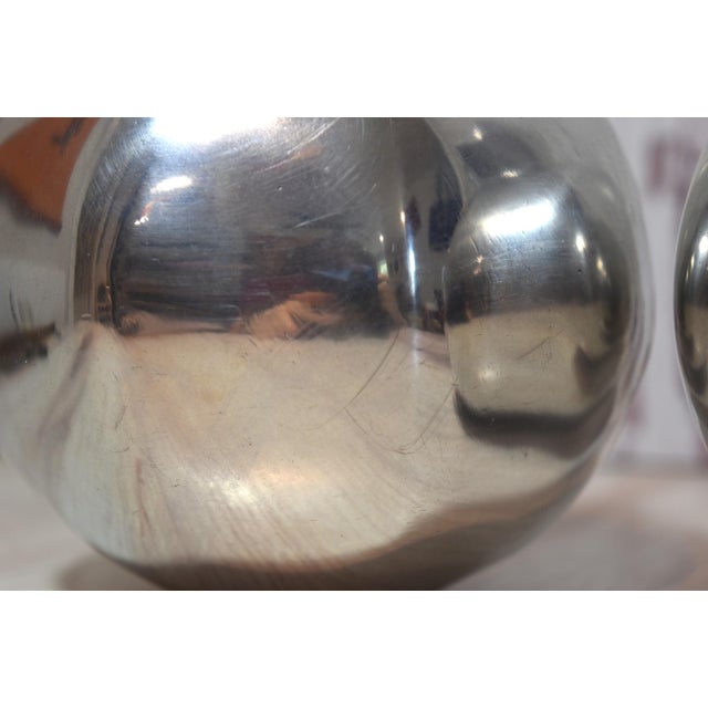 Metal Set of 2 Pomegranates Cast Aluminum Candleholders by Oded Halahmy, 1989 For Sale - Image 7 of 17