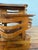 Wood Vintage Paul Frankl-Style Two-Tiered Rattan Side Table For Sale - Image 7 of 9