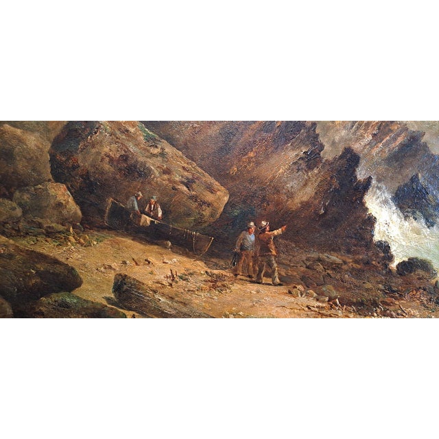 John Syer, Shipwreck on the Cornwall Coast, Oil on Canvas For Sale - Image 10 of 11
