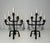This beautiful pair of 5-armed candelabras is made of patinated and gilded wrought iron. They can be placed in a very...