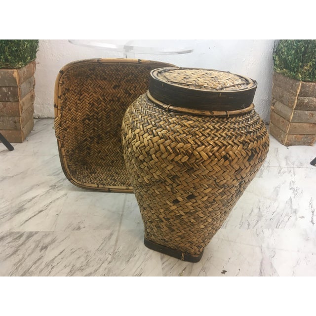 This is a great looking vintage set, in great condition! It’s a large lidded vase with matching platter. They would look...