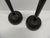 Asian Tall Asian Black Lacquered Faux-Wood Candleholders - Set of 2 For Sale - Image 3 of 6