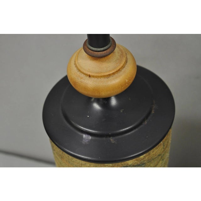 Vintage Regency Style European Old World Map Wrapped Cylinder Table Lamps - Pair For Sale - Image 9 of 17