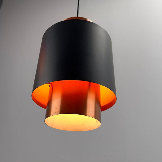 Fog & Mørup Mid-Century Modern Model Tunika Pendant Lights by Jo Hammerborg for Fog & Morup, Denmark, 1960s, Set of 2 For Sale - Image 4 of 7