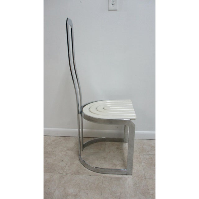 Metal 1970s Vintage Design Institute Chrome High Back Dining Room Side Chair For Sale - Image 7 of 12